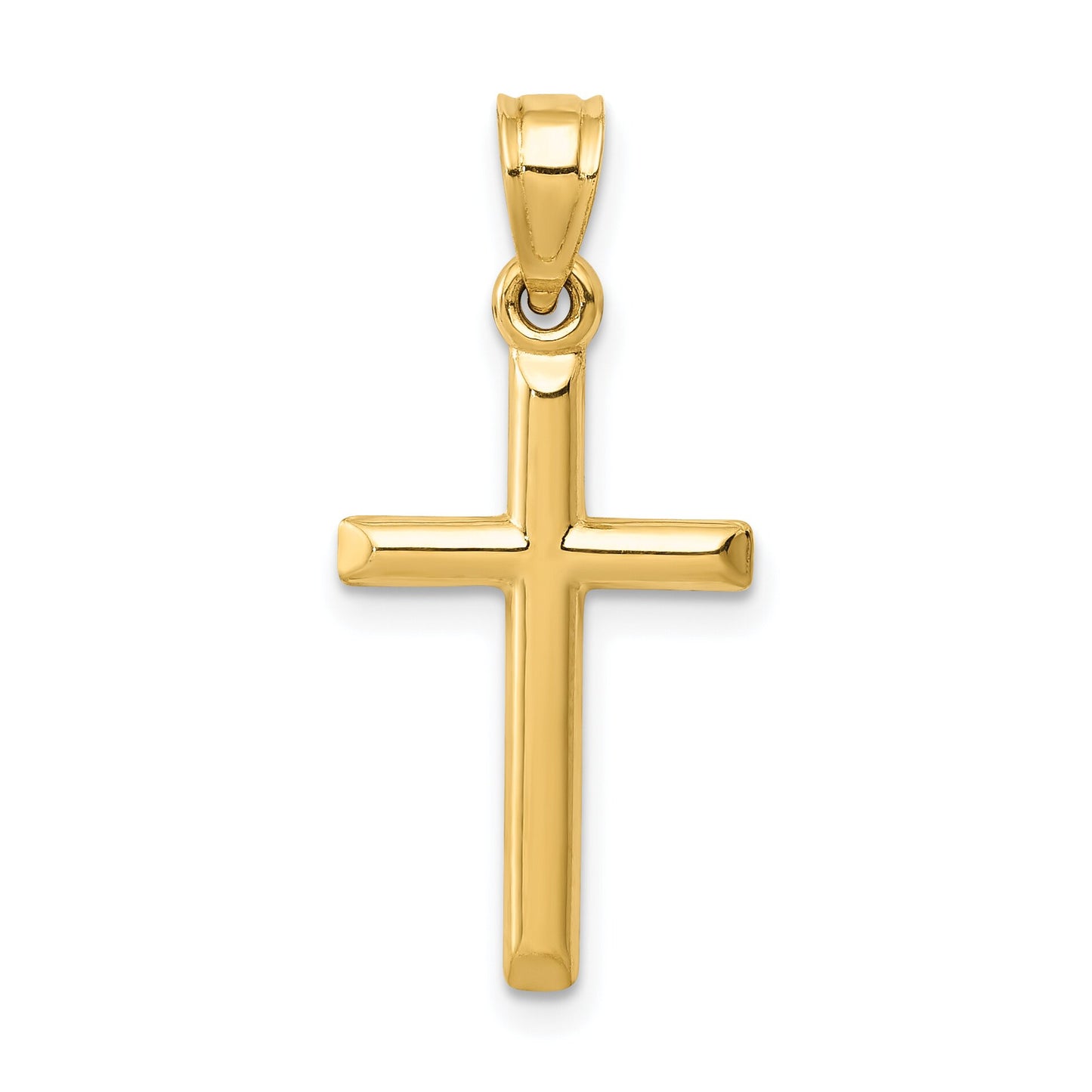 14K Yellow Gold Cross Pendant Charm Religious