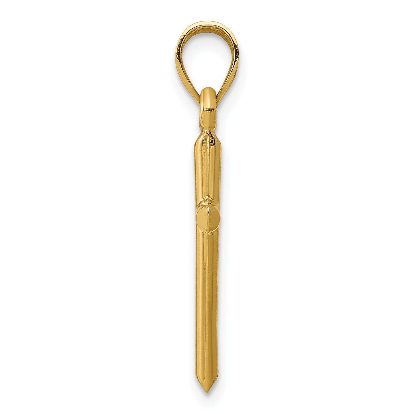 14K Yellow Gold Cross Pendant Charm Religious