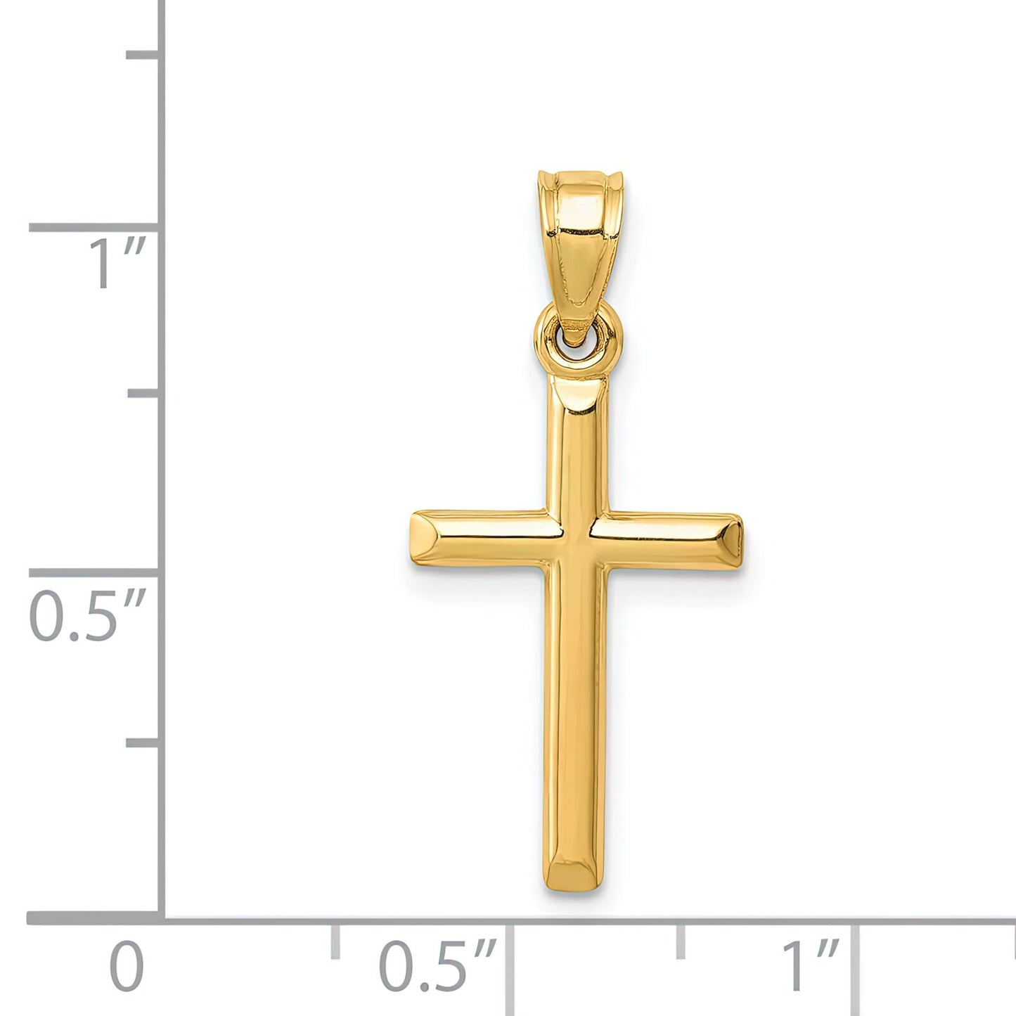 14K Yellow Gold Cross Pendant Charm Religious
