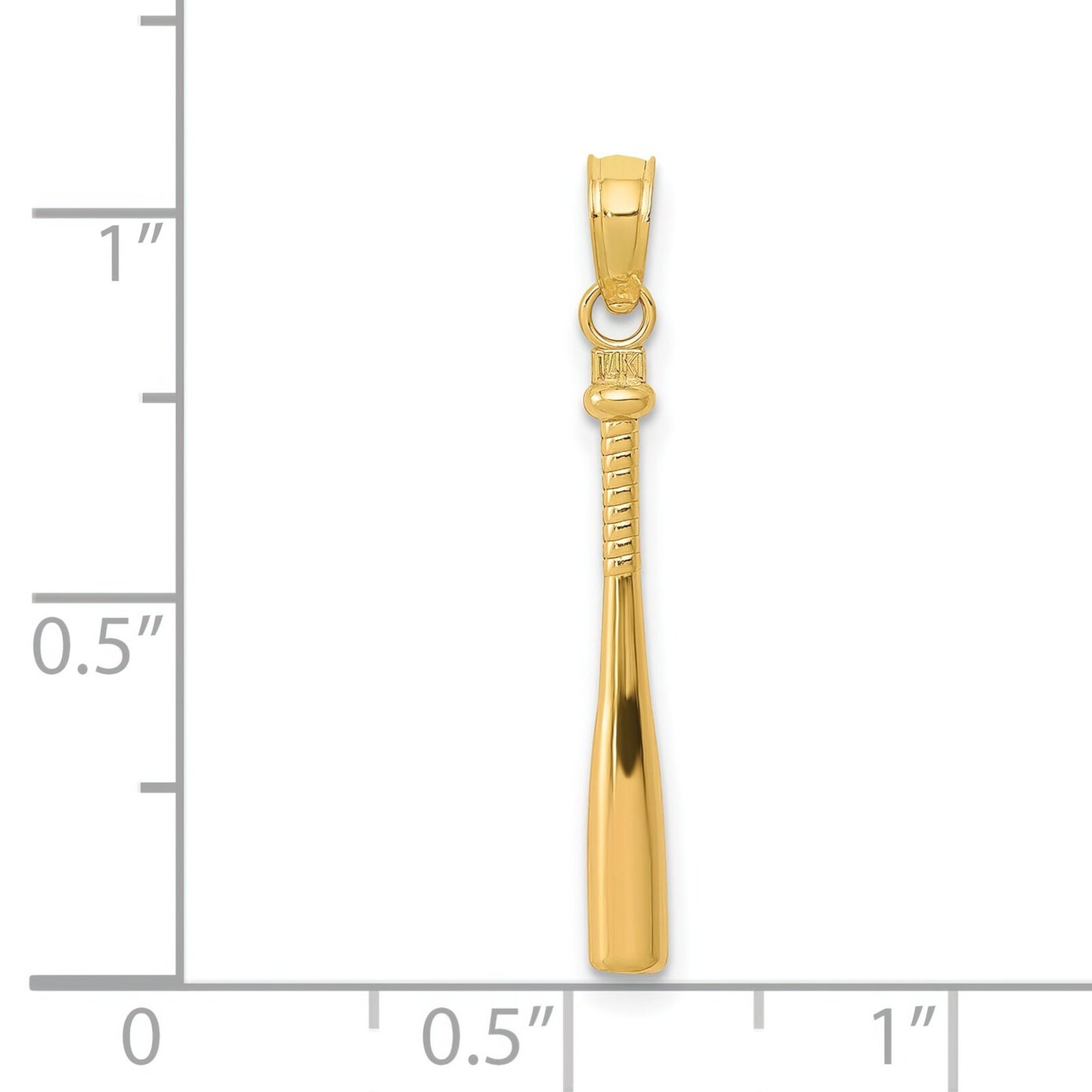 14K Gold 3D Baseball Bat Charm