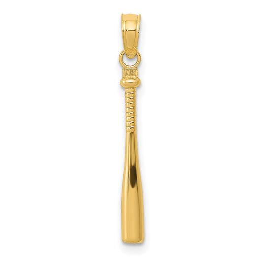 14K Gold 3D Baseball Bat Charm