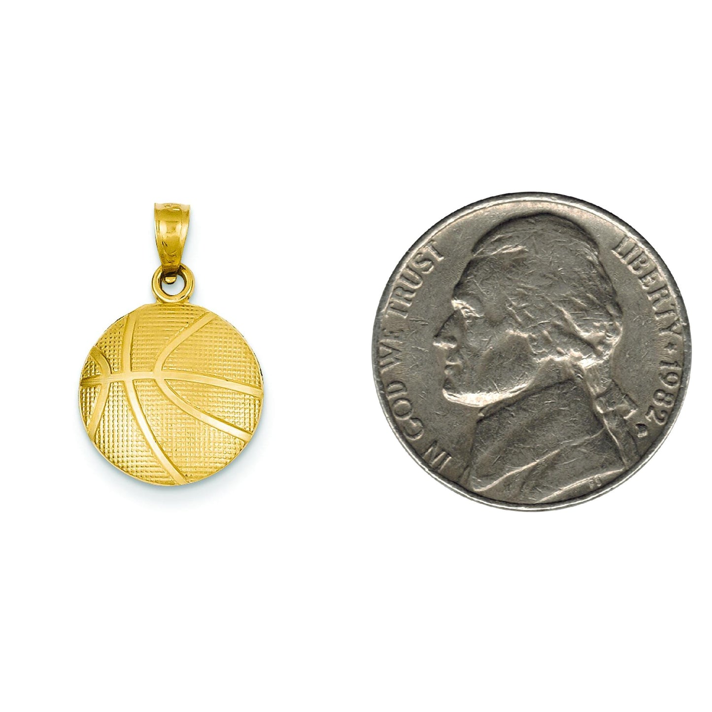 14K Gold Basketball Charm Sports Jewelry Pendant
