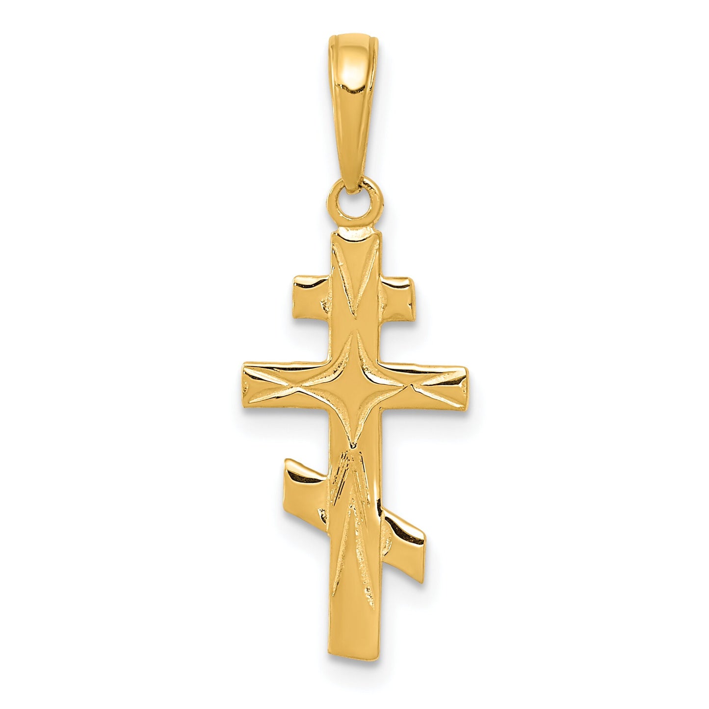 14K Gold Orthodox Cross Pendant
