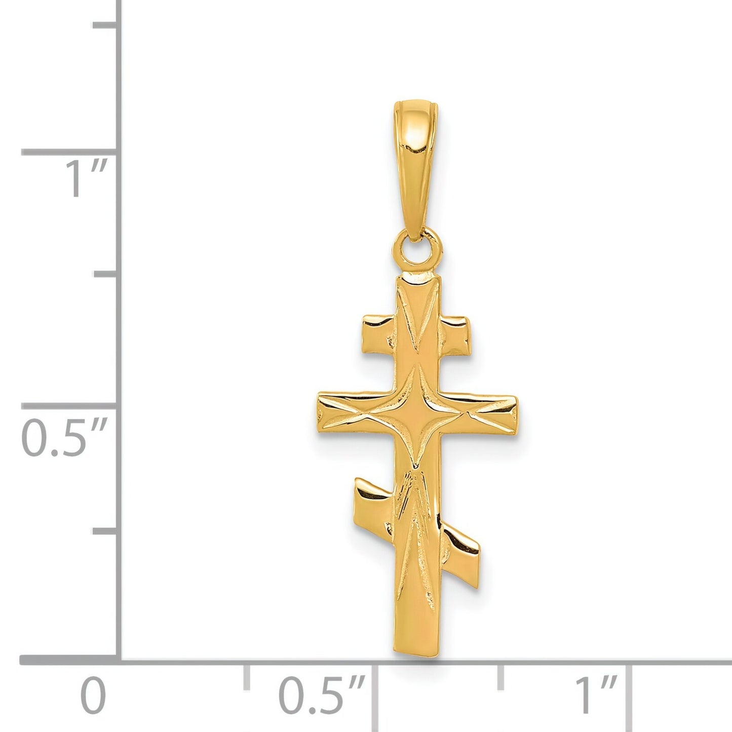14K Gold Orthodox Cross Pendant