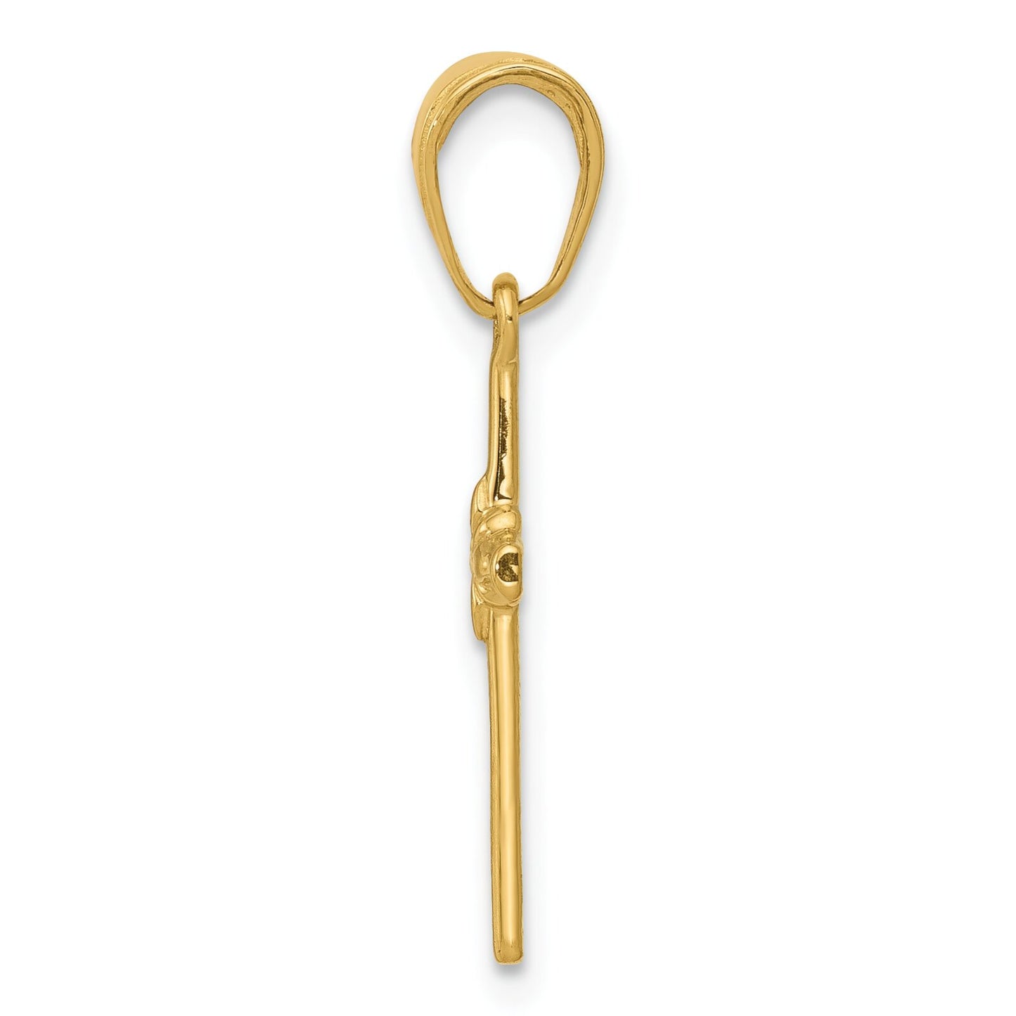 14K Gold Cross Flower Pendant