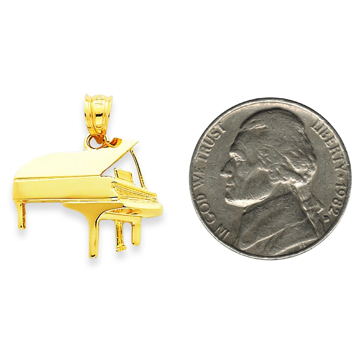 14K Gold Piano Charm