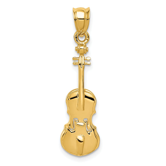 14K Gold Violin Charm