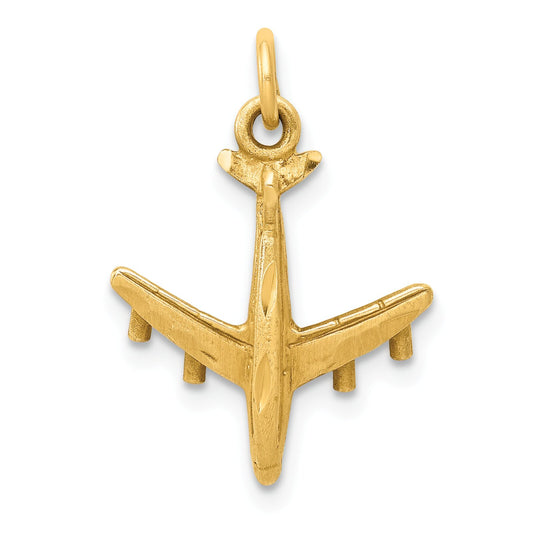 14K Gold Airplane Charm