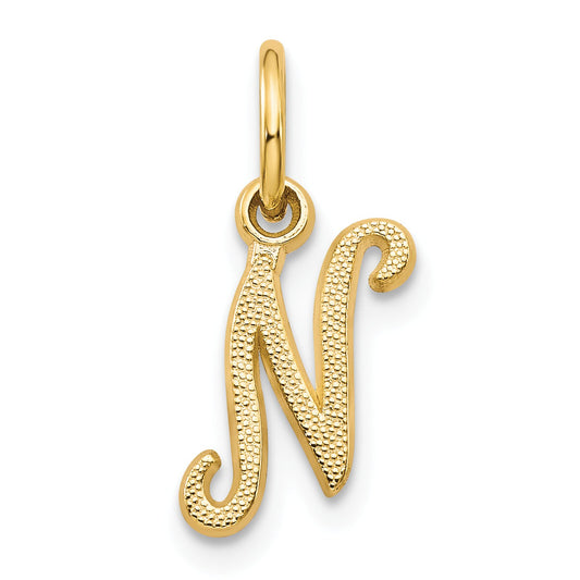 14K Gold Initial N Charm