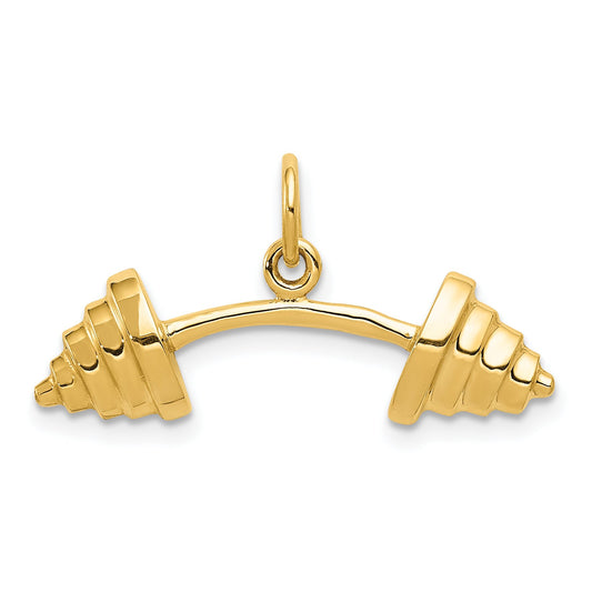 14K Gold Barbell Charm