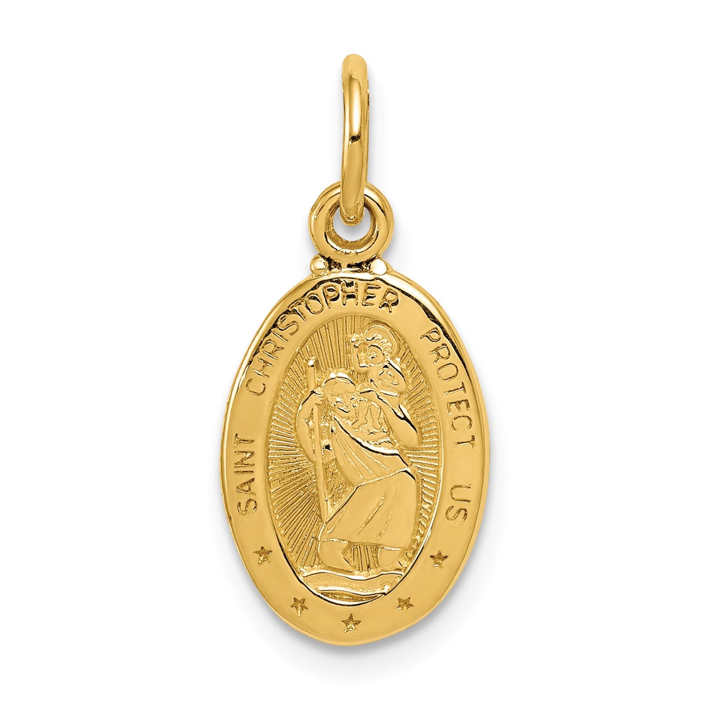 14K Gold Saint Christopher Medal Charm