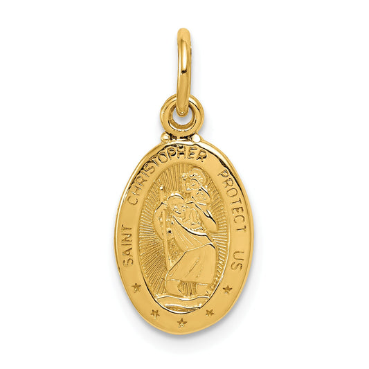 14K Gold Saint Christopher Medal Charm