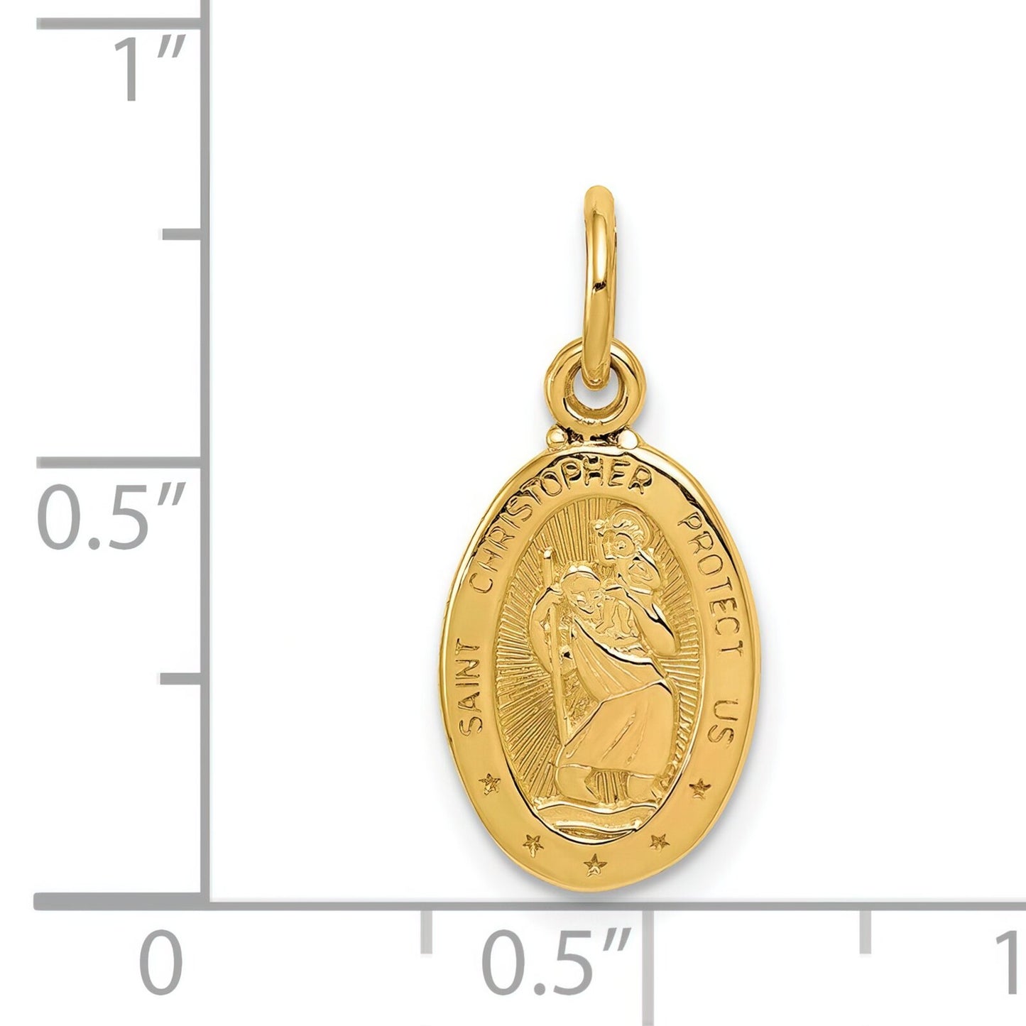 14K Gold Saint Christopher Medal Charm