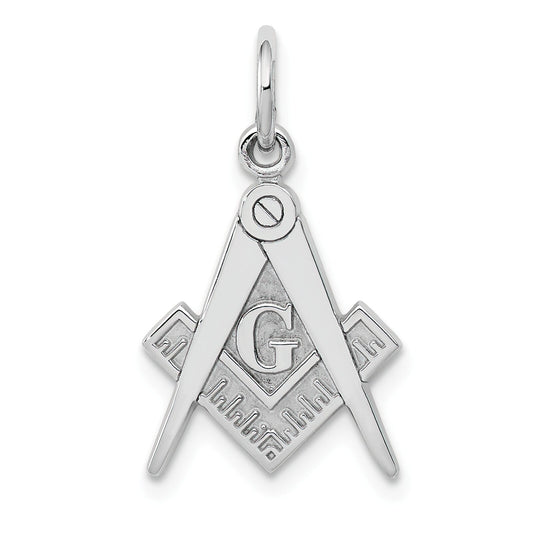 14K White Gold Masonic Charm