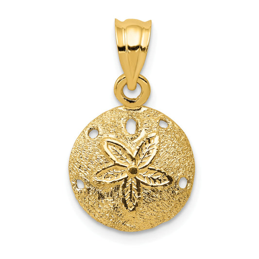 14K Gold Sand Dollar Pendant