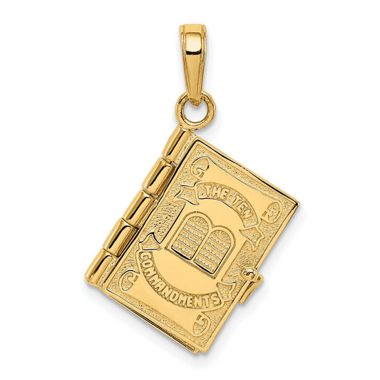 14K Gold Ten Commandments Bible Charm