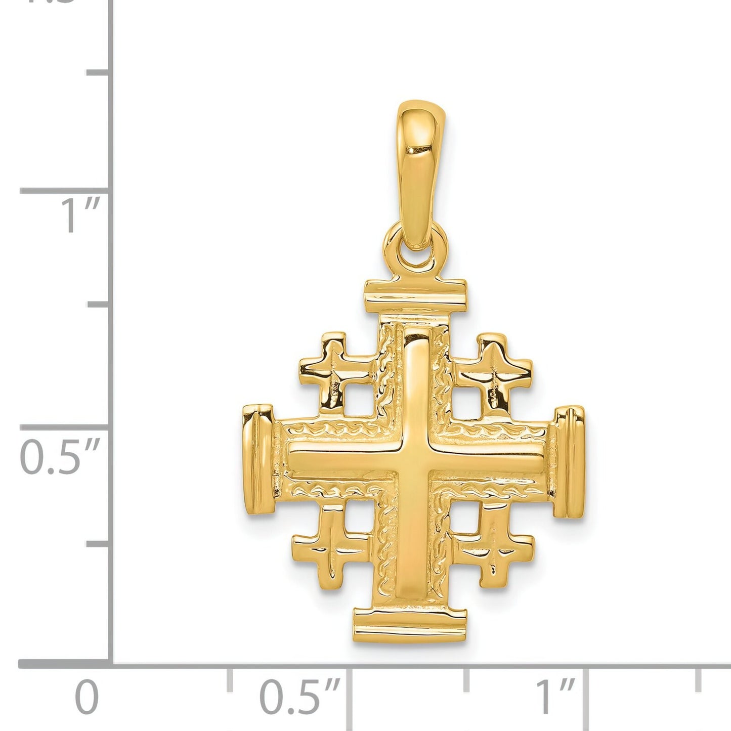 14K Gold Jerusalem Cross Pendant