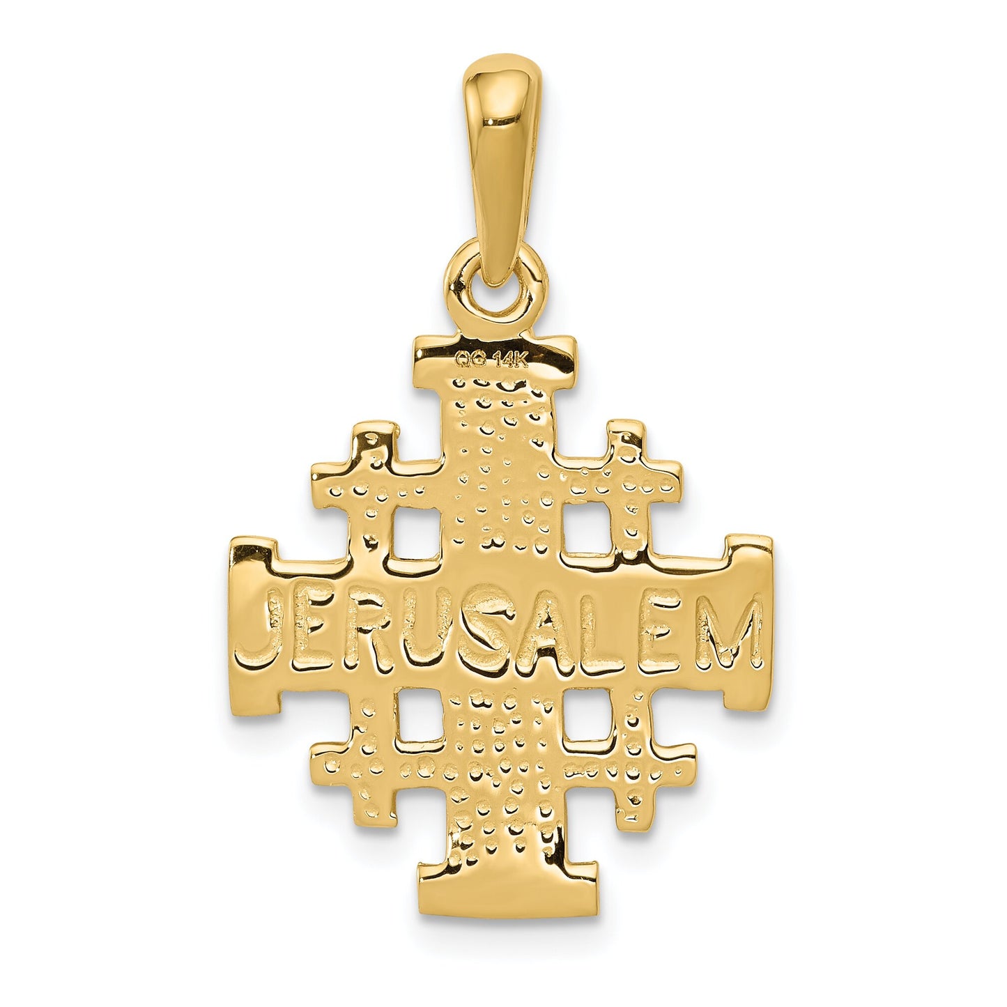 14K Gold Jerusalem Cross Pendant