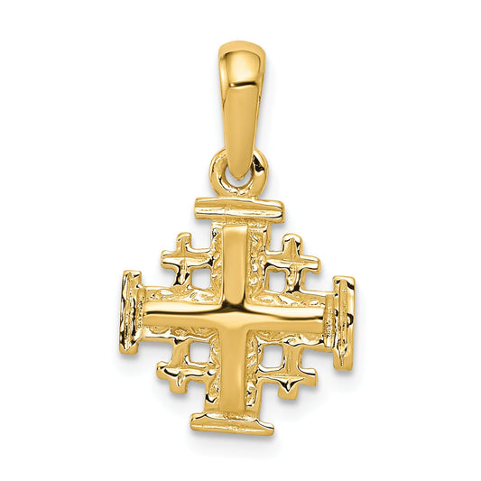 14K Gold Jerusalem Cross Pendant