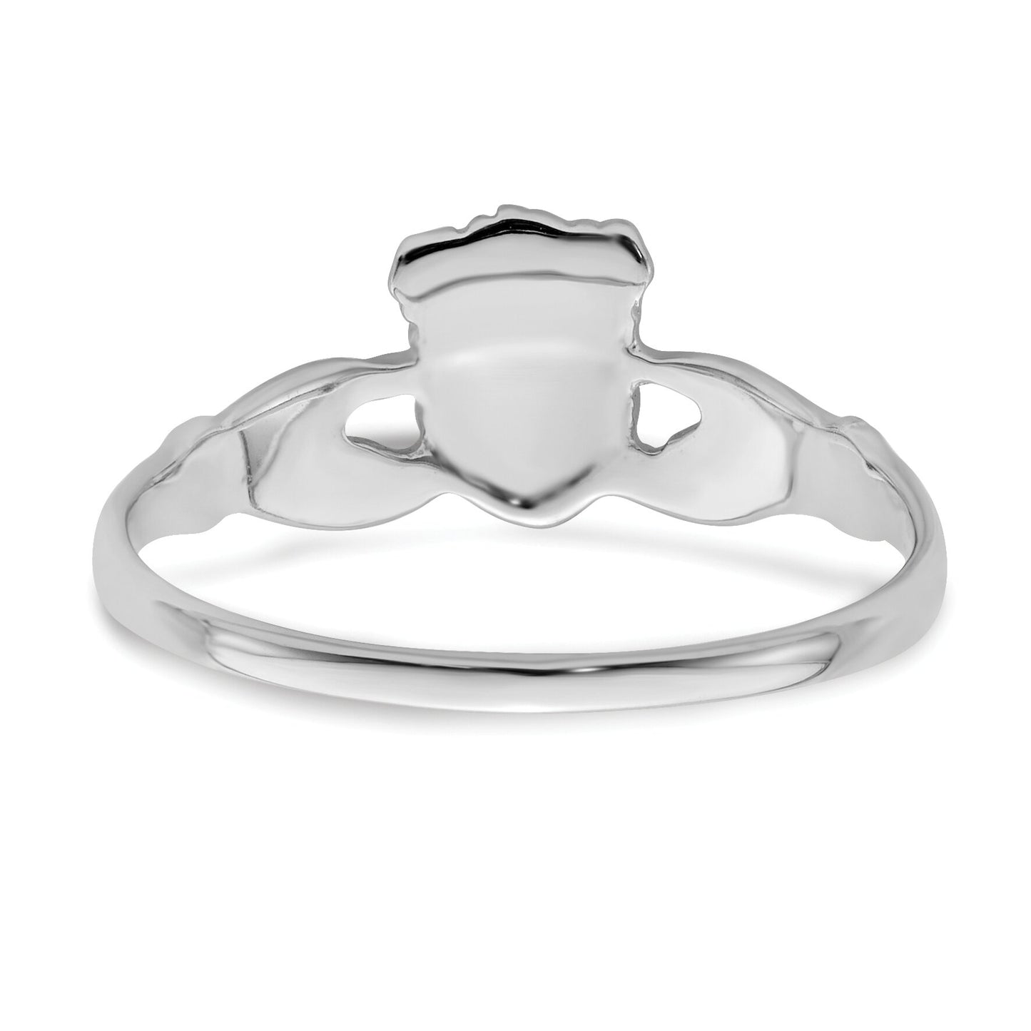 14K White Gold Claddagh Ring Size 5.5