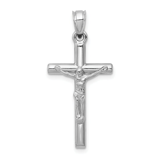 14K White Gold Crucifix Charm