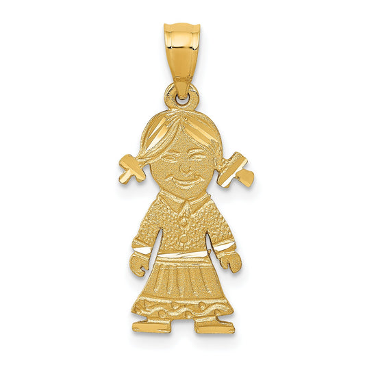 14K Gold Girl Charm