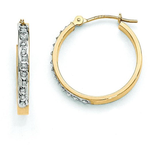 Gold IJ Diamond Hoop Earrings