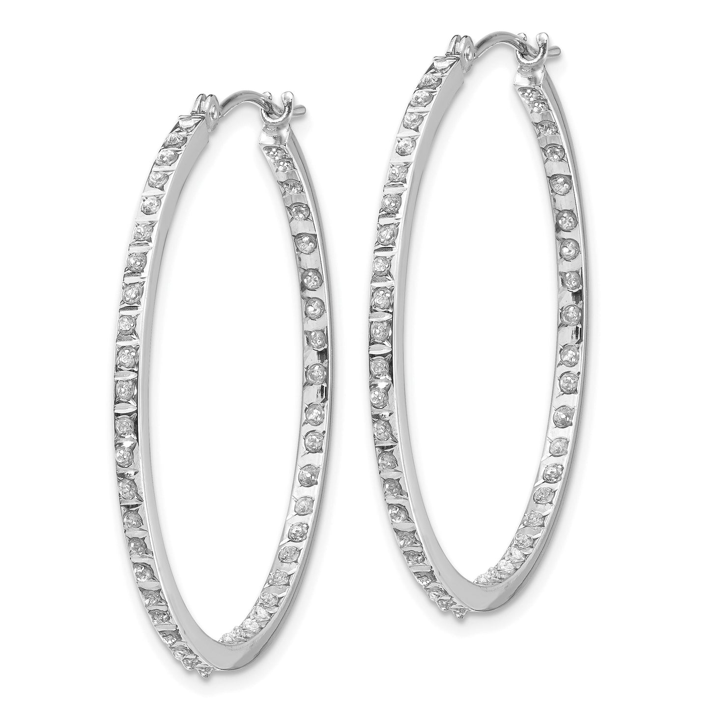 White Gold IJ Diamond Hoop Earrings