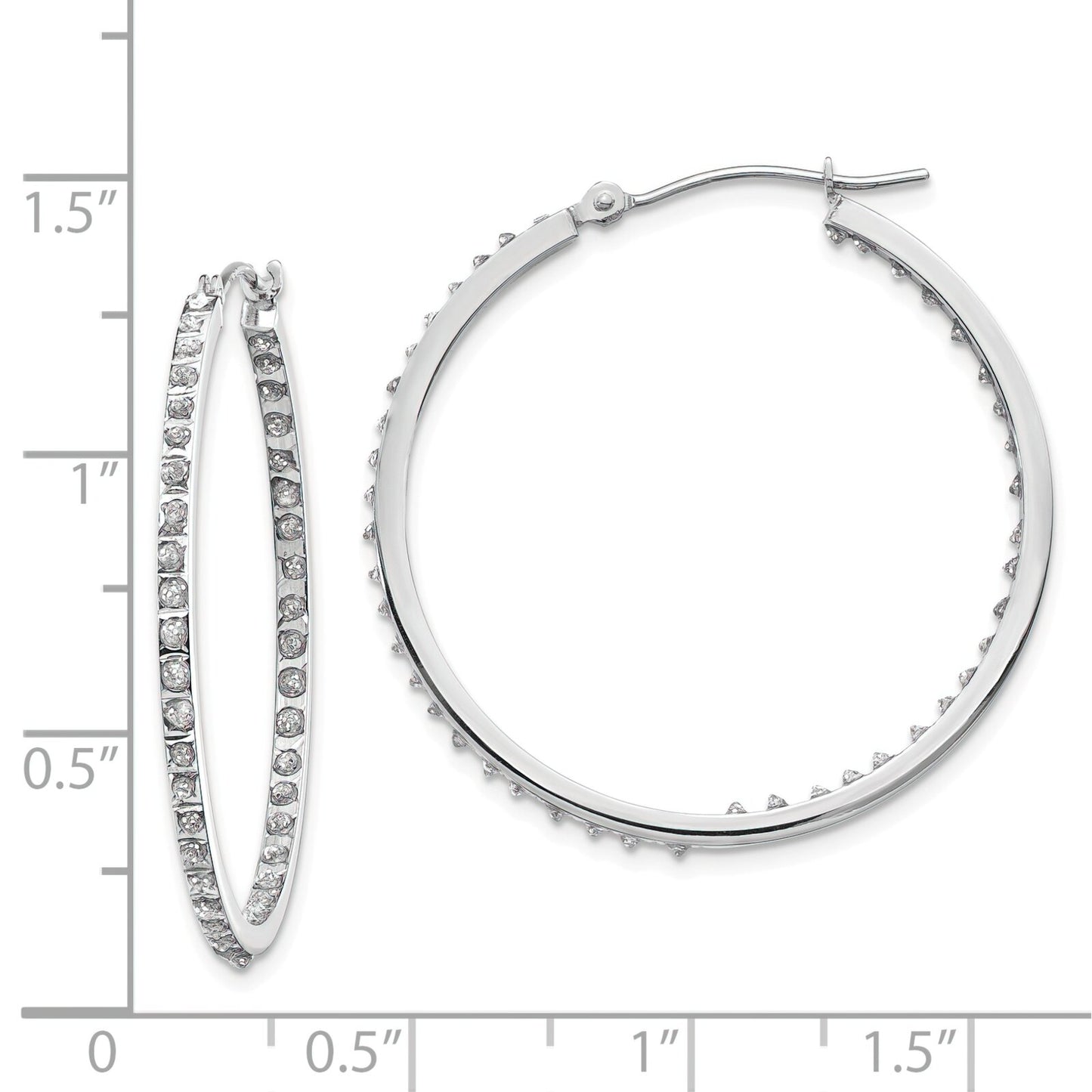 White Gold IJ Diamond Hoop Earrings