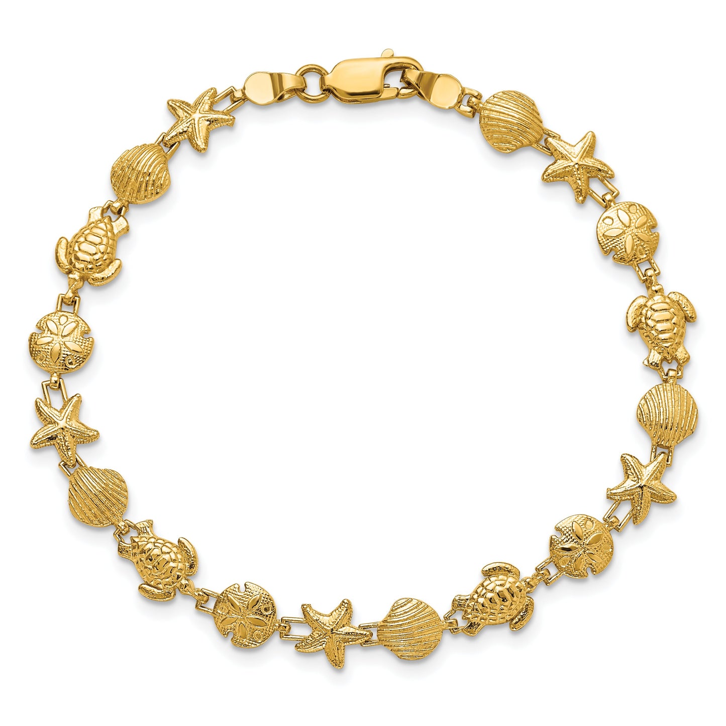 14K Gold Fancy Link Bracelet 7"