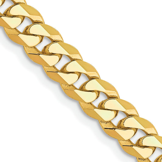 14K Gold Beveled Curb Chain Bracelet