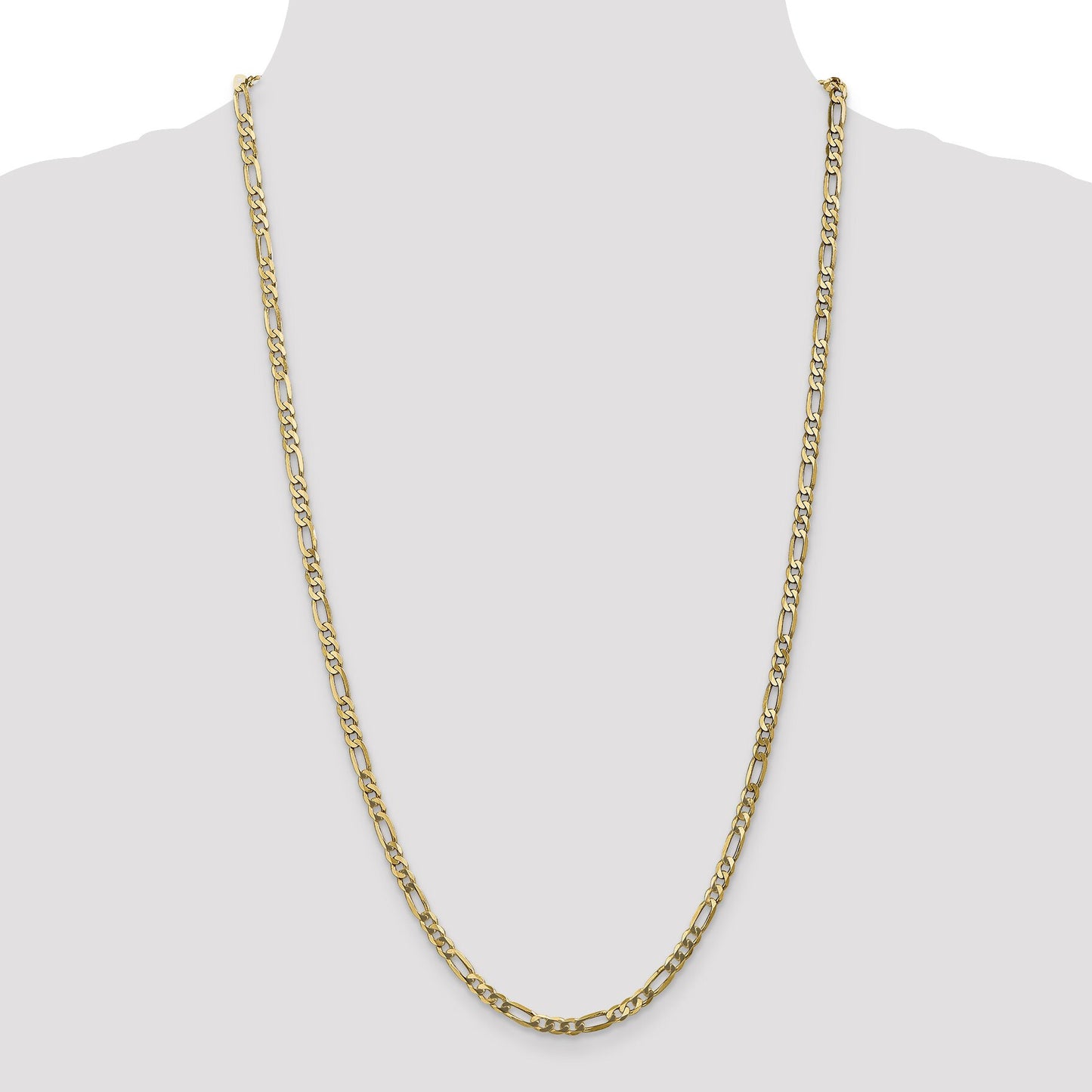 14K Gold 4mm Flat Figaro Chain