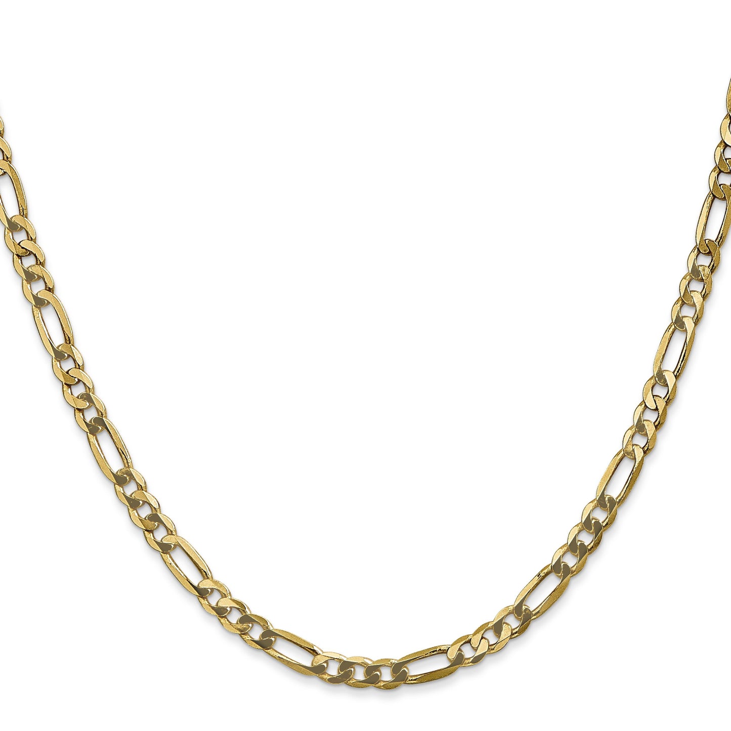 14K Gold 4mm Flat Figaro Chain