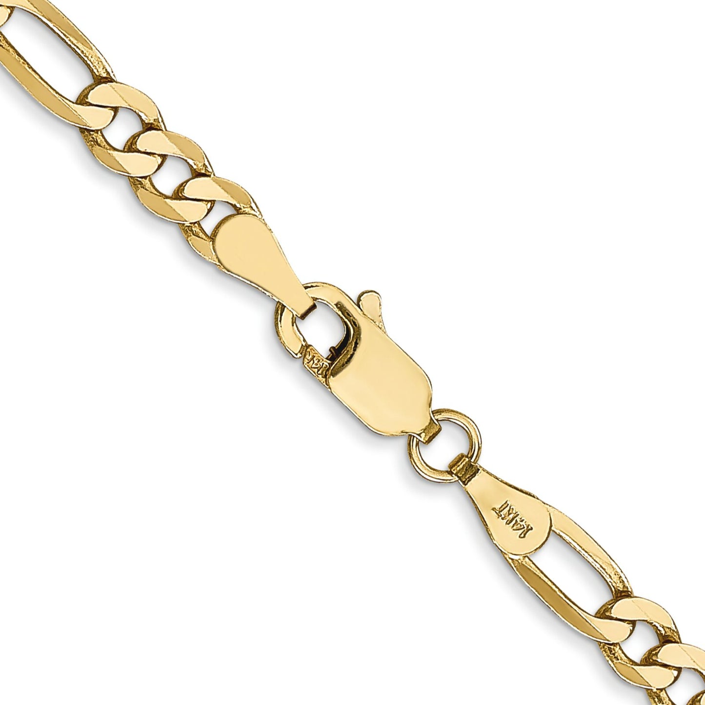 14K Gold 4mm Flat Figaro Chain