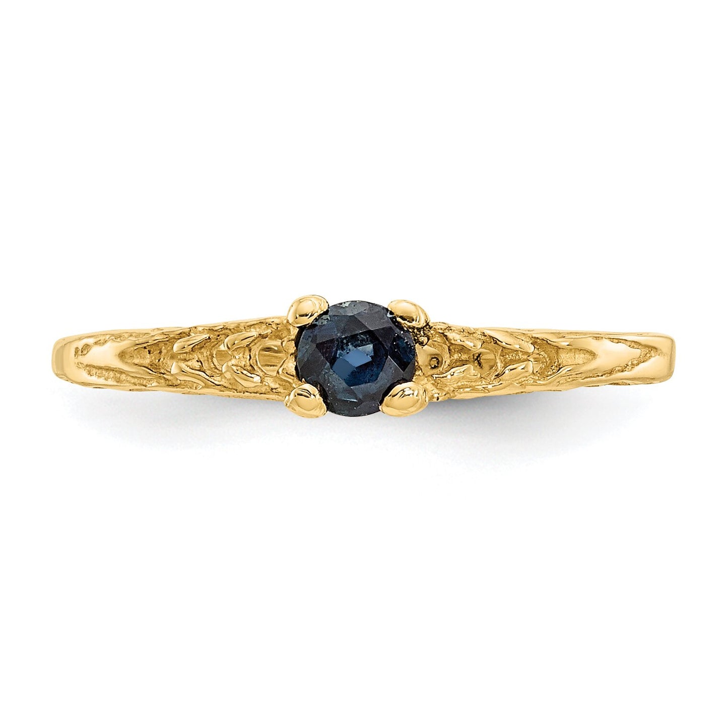 14K Gold 3mm Sapphire Birthstone Children's Ring