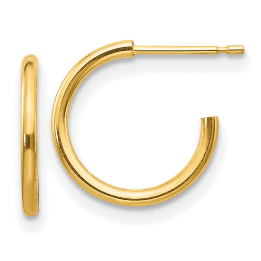 14K Gold Childrens Hoop Screwback Earrings