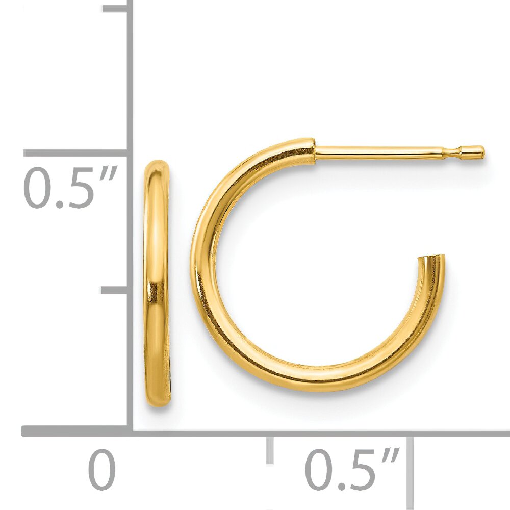 14K Gold Childrens Hoop Screwback Earrings