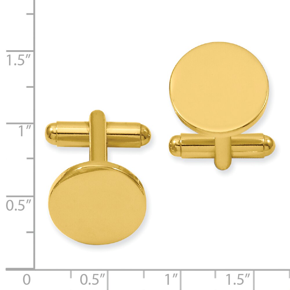 Gold Plated Round Cuff Links