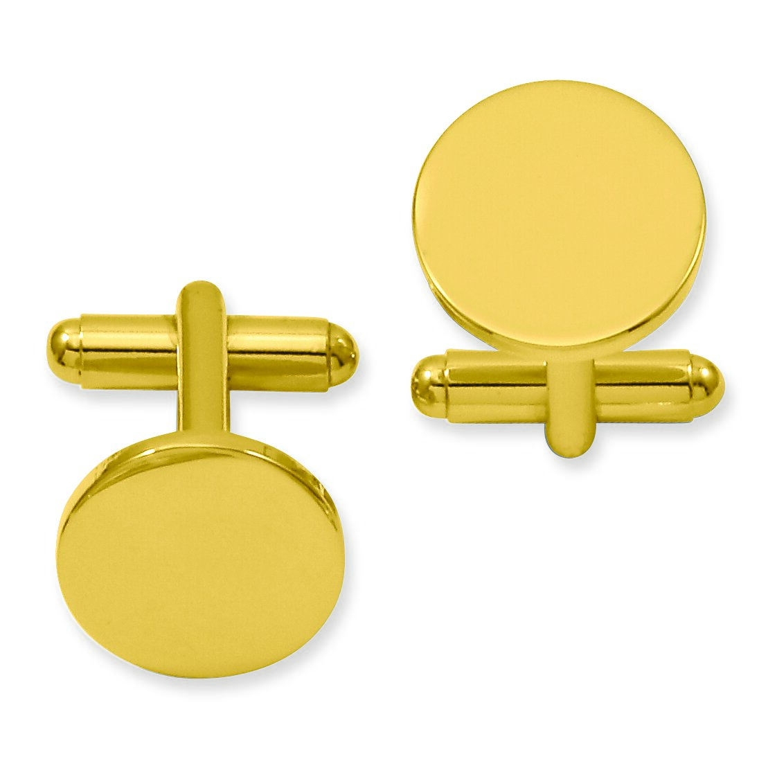 Gold Plated Round Cuff Links