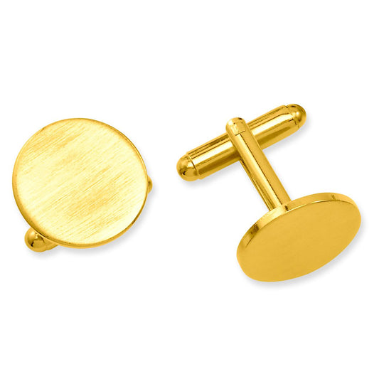 Gold Plated Round Cuff Links