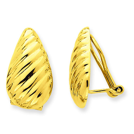 14K Gold Clip On Fancy Earrings