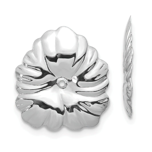 14K White Gold Flower Earring Jackets