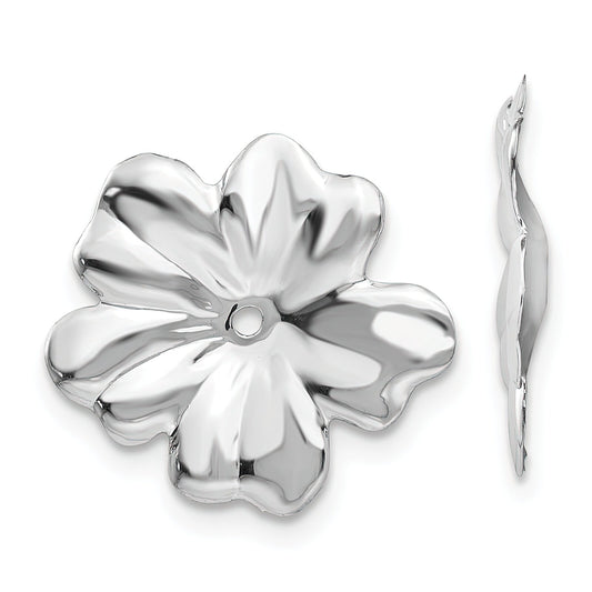 14K White Gold Flower Earring Jackets