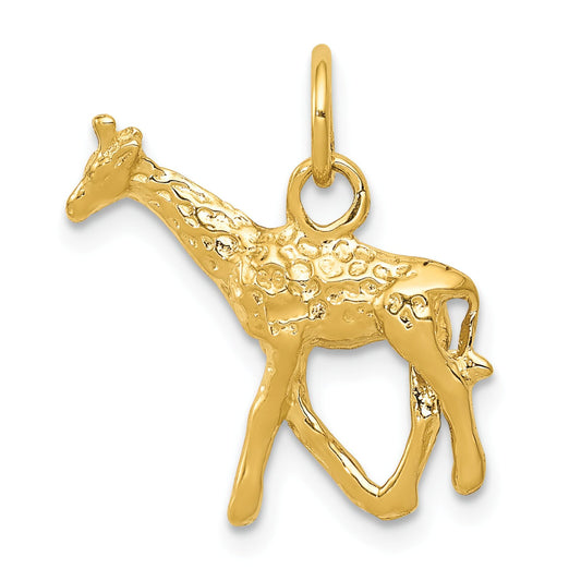 14K Gold 3-D Giraffe Charm