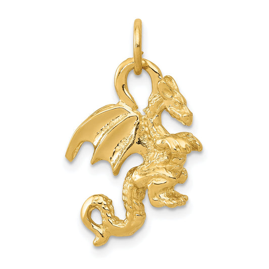14K Gold 3-D Dragon Charm