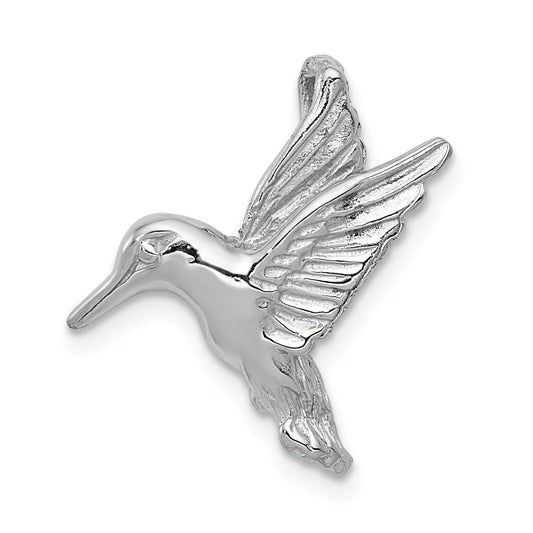 14K White Gold Hummingbird Slide Pendant