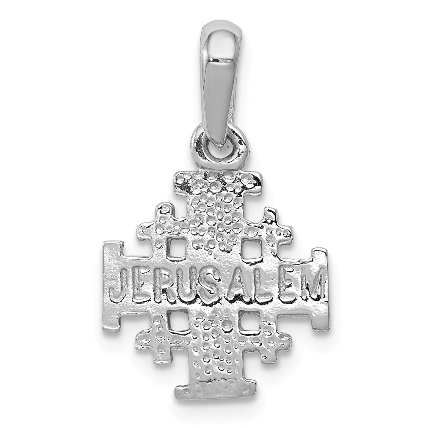 14K White Gold Jerusalem Cross Pendant