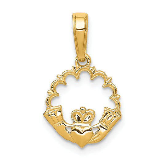 14K Gold Claddagh Pendant