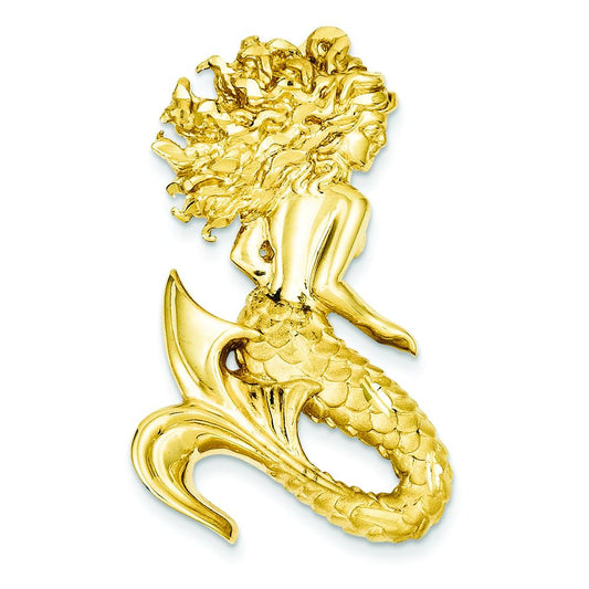 14K Gold Mermaid Slide Pendant