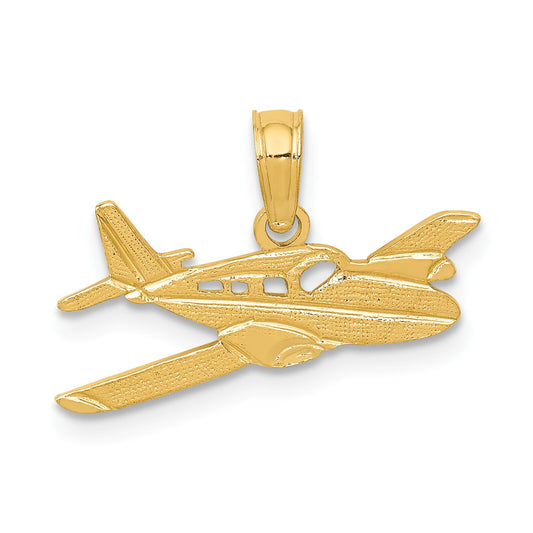 14K Gold Airplane Pendant